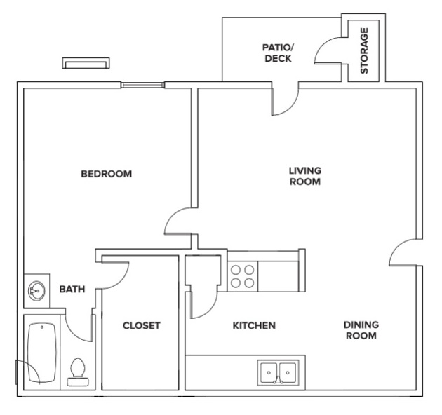 Informative Picture of 1 Bed/1 Bath 'B'-Classic