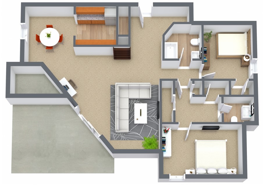 Villas of Oak Creste - Floorplan - 2 Bed/2 Bath 'B'-Upgraded