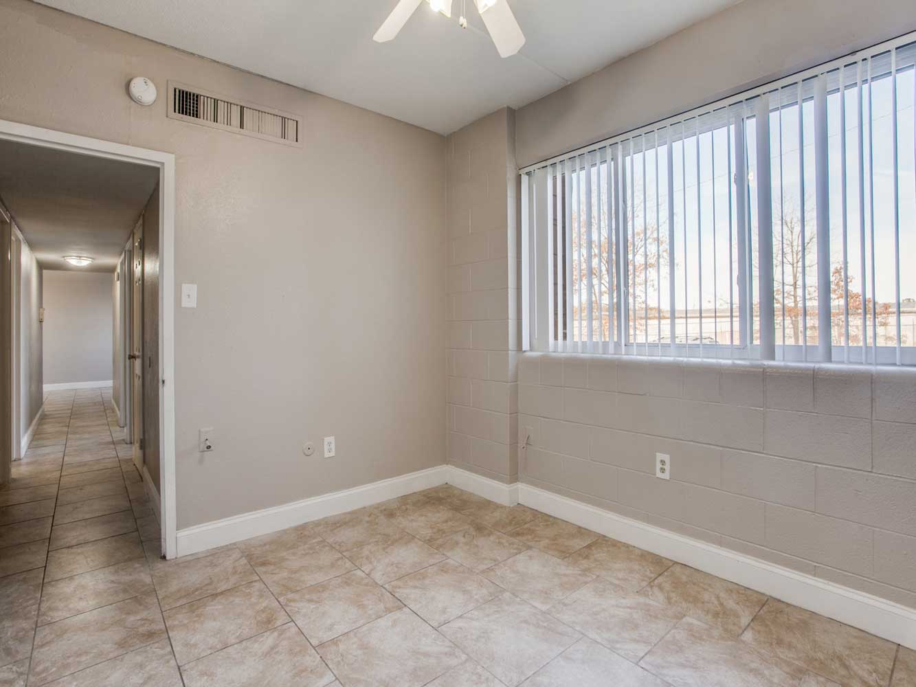 Bedrooms with Ceiling Fans at Villas on Sixty Fifth Apartments in Little Rock, Arkansas