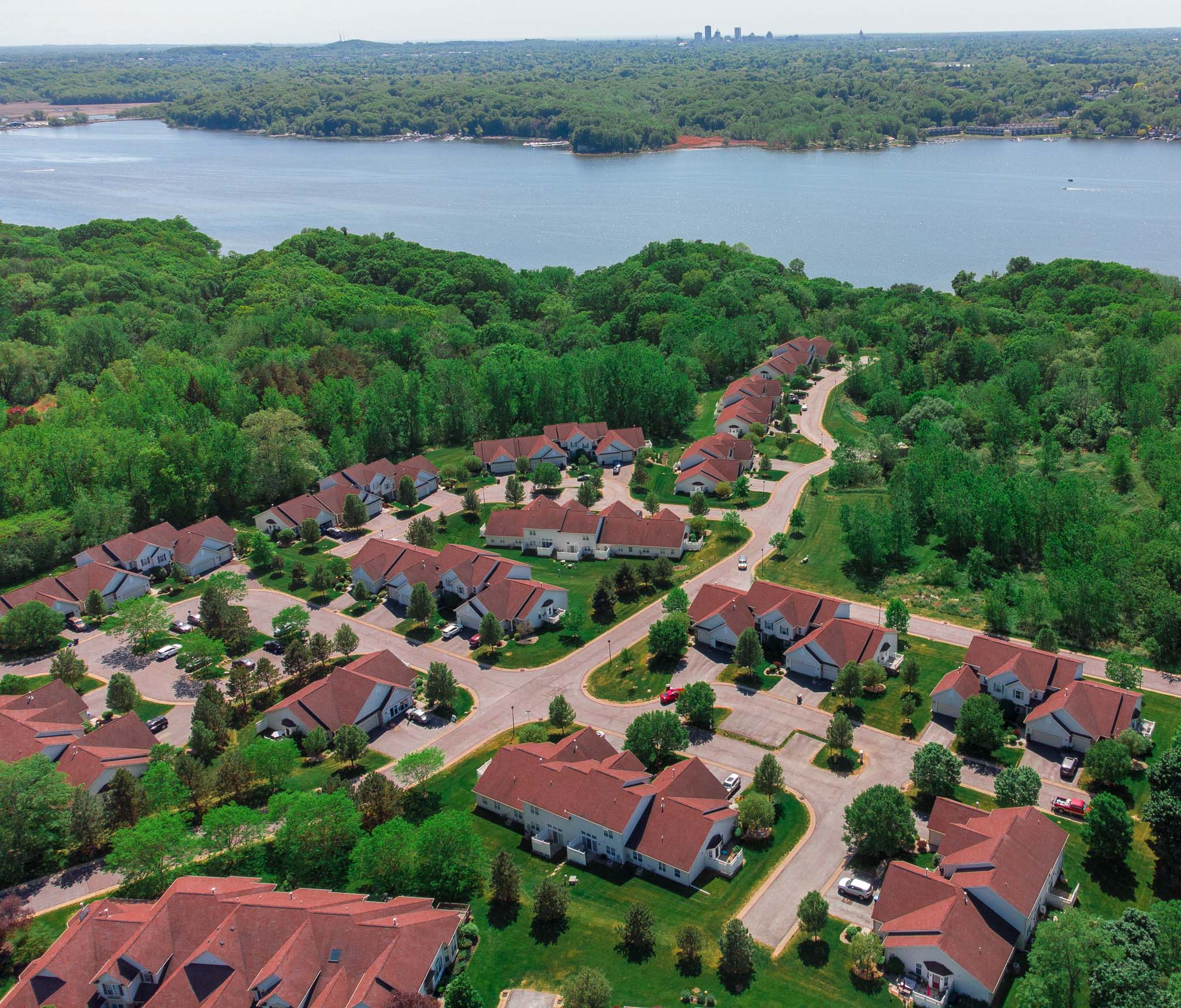 Aerial View at Waterview Townhouse Apartments in Webster, NY