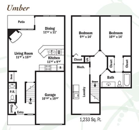 Webster Woods Townhouse Apartments - Floorplan - Townhouse