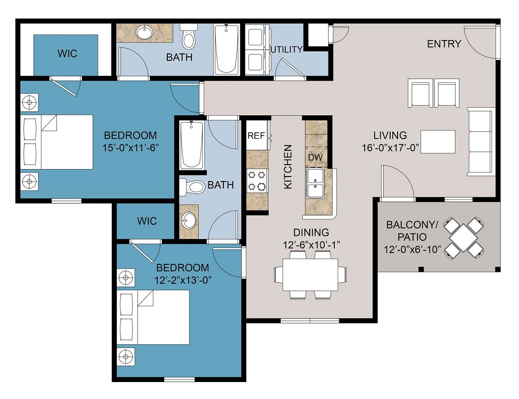 Floor plan layout for B