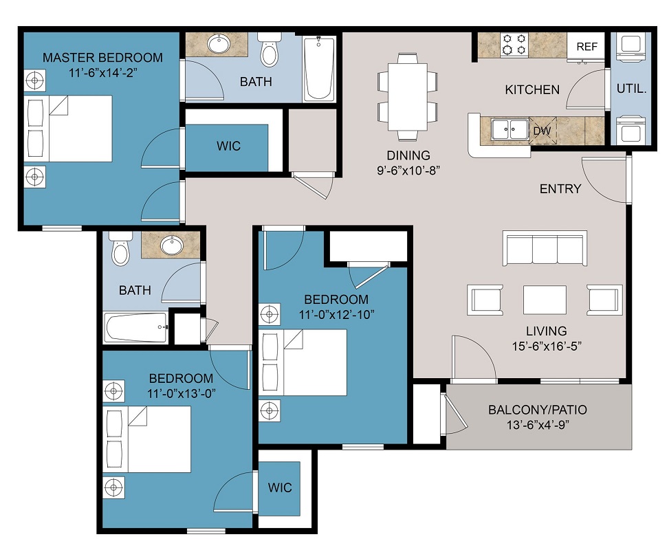 Floor plan layout for D