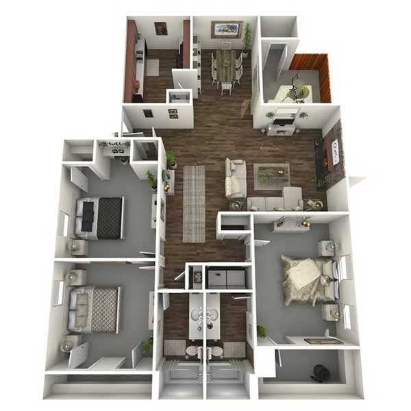 Floor plan layout for The Larsen