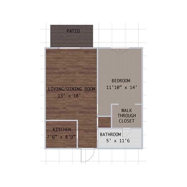 WestShore Apartments/Embassy Apartments - Floorplan - Embassy - One Bedroom 1st Floor