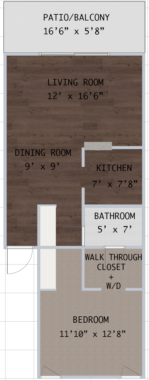 WestShore Apartments/Embassy Apartments - Floorplan - Westshore 1x1 renov (B205)