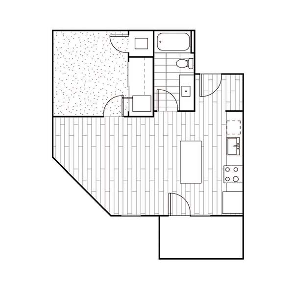 Floorplan - A4, 1 Bed, 1 Bath, 603 square feet
