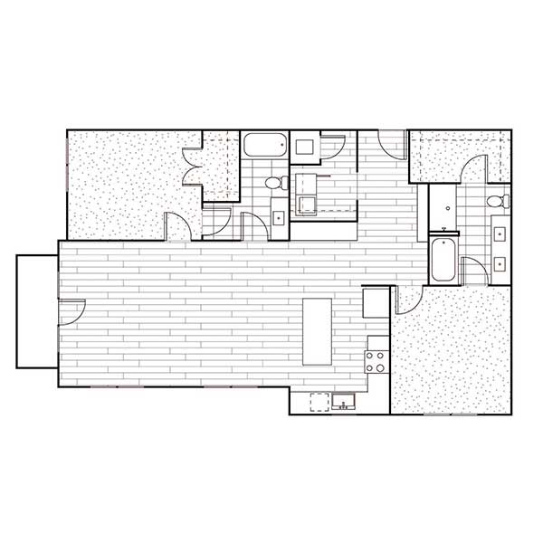Floorplan - C3, 2 Beds, 2 Baths, 1362 - 1370 square feet