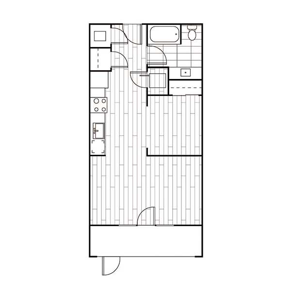 Floorplan - S2, Studio, 1 Bath, 535 - 632 square feet