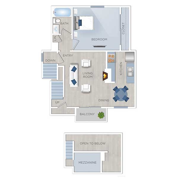 Floor plan layout for Loft C