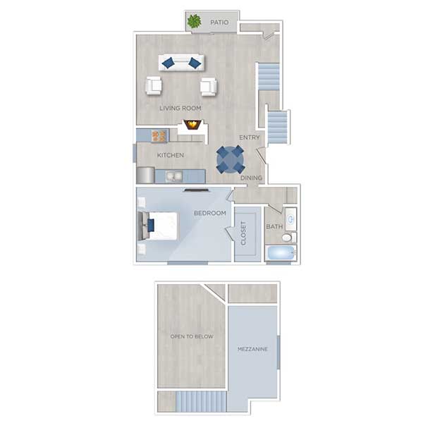 Floor plan layout for Loft C1.1