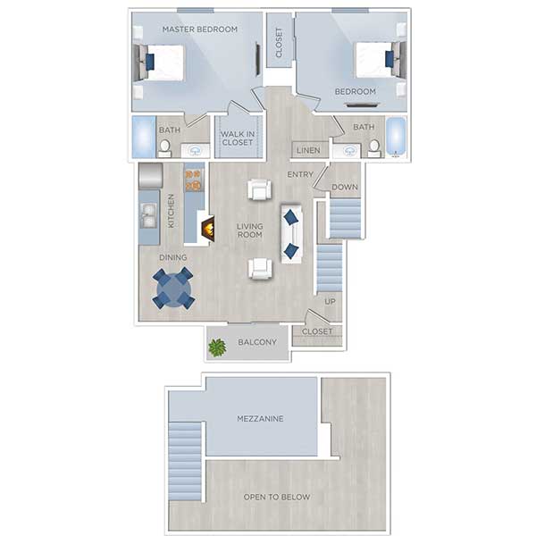 Floor plan layout for Loft D2L