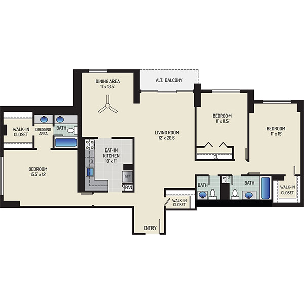 Informative Picture of 3 Bedrooms + 2.5 Baths