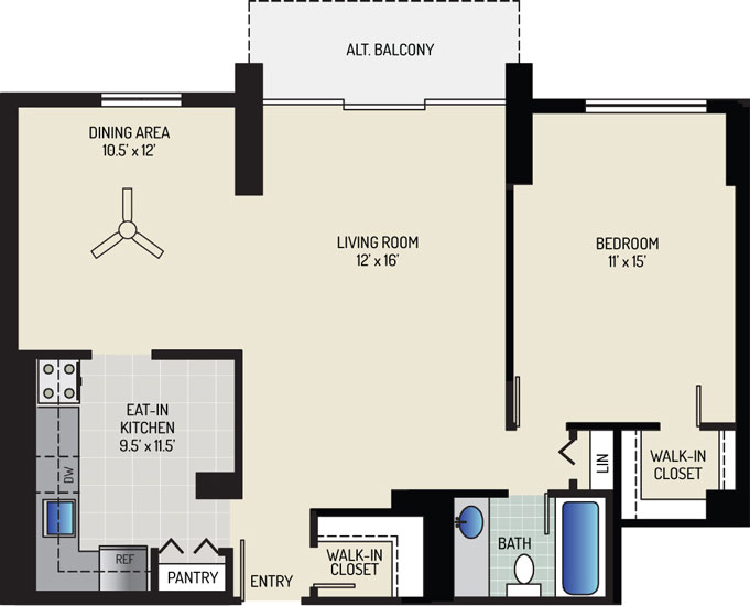 White Oak Towers Apartments - Apartment 571700-2117-D1