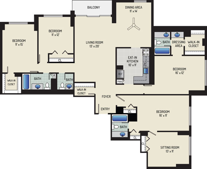 White Oak Towers Apartments - Apartment 571700-1105-U