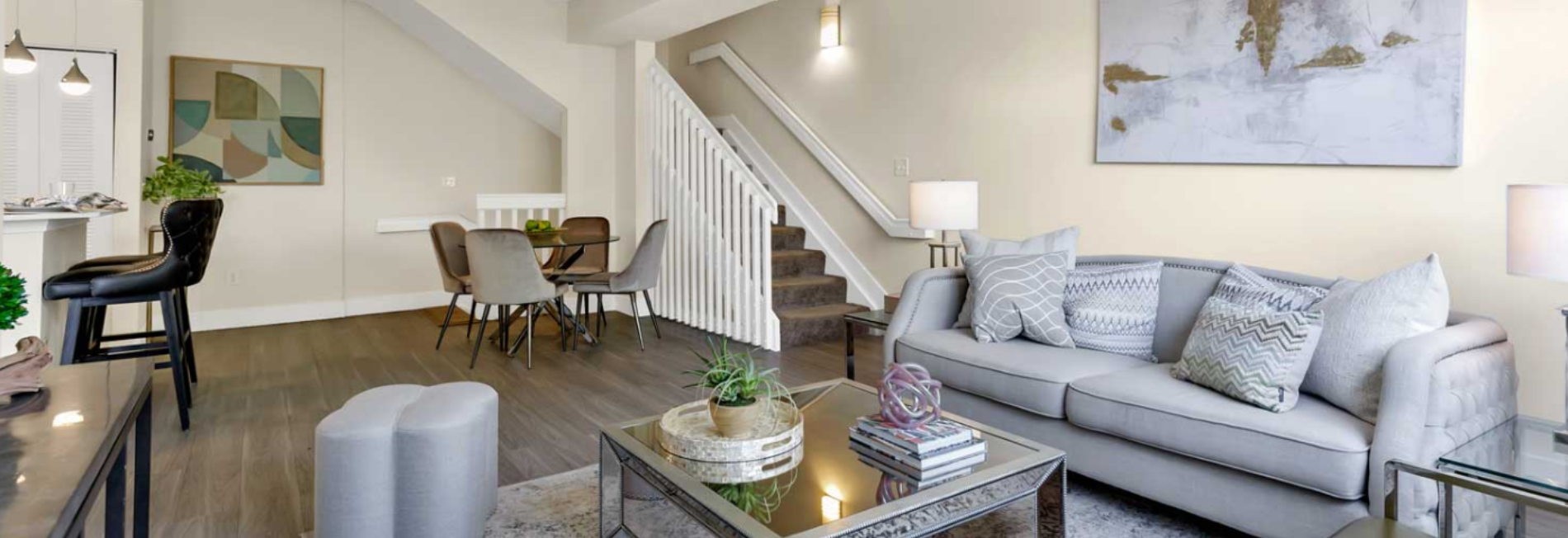 Stylish Living Room Interior in Windsor Castle Luxury Rental Community