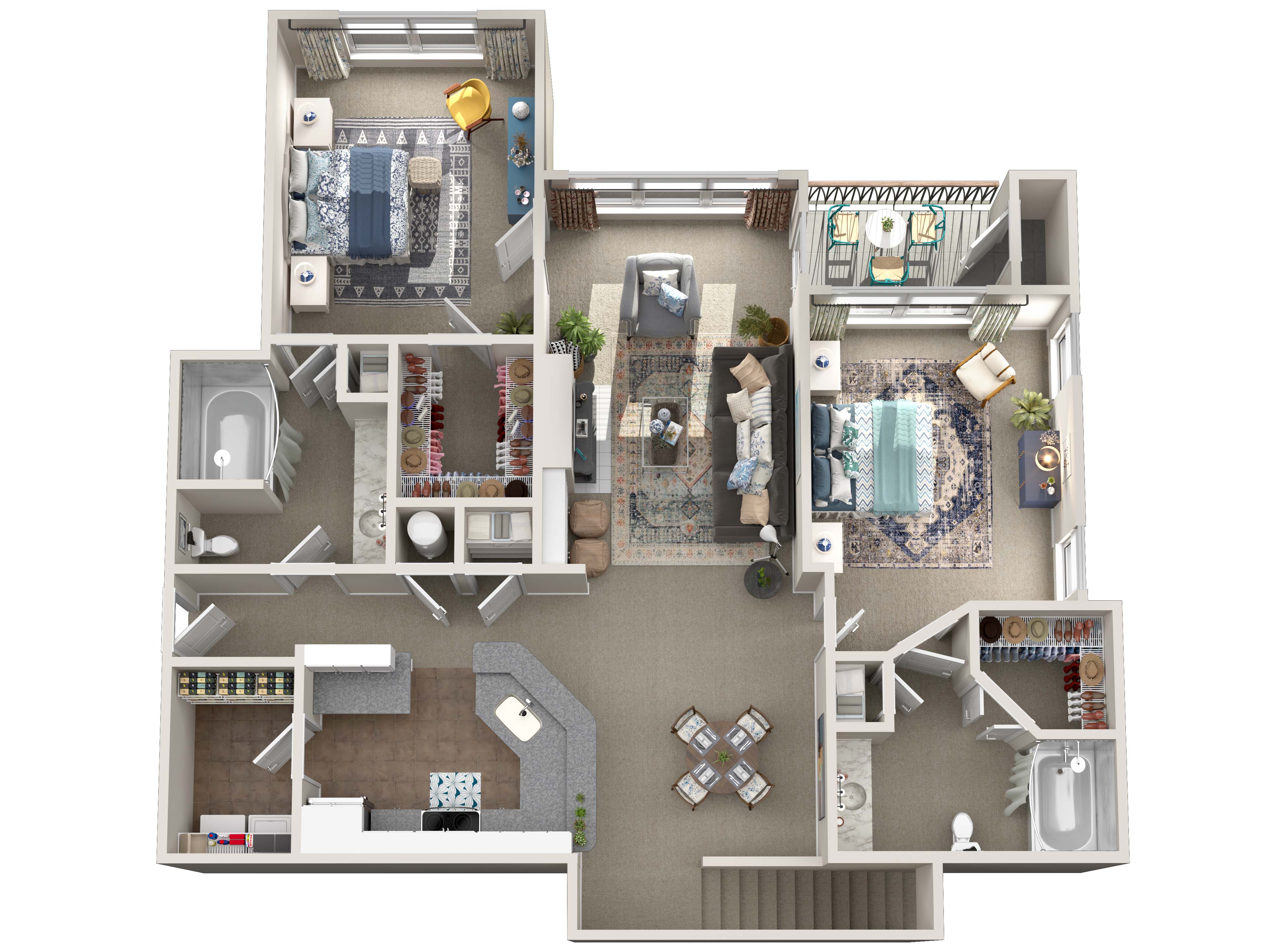 Windward Place Apartments - Floorplan - B3 | Avail. w/ Garage*