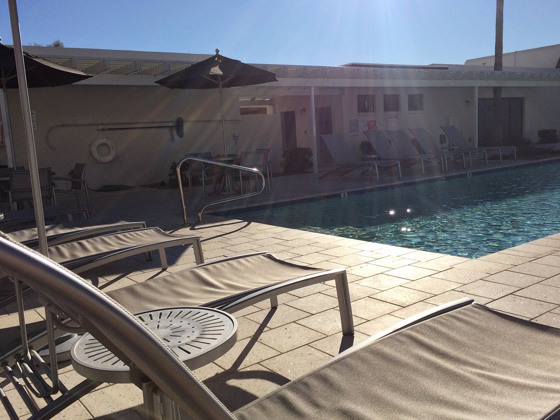 Poolside Seating at The Winfield of Scottsdale Apartments in Scottsdale, Arizona