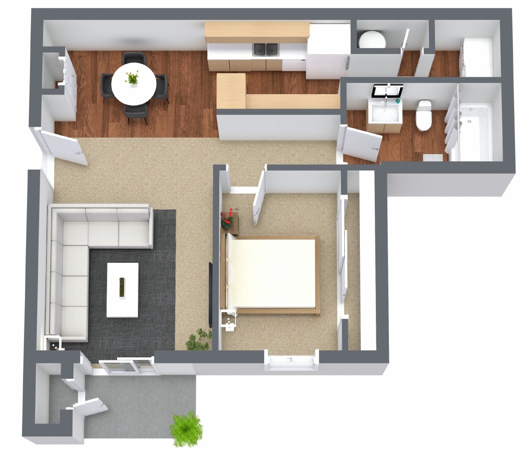 Woodbury Heights - Floorplan - One Bedroom
