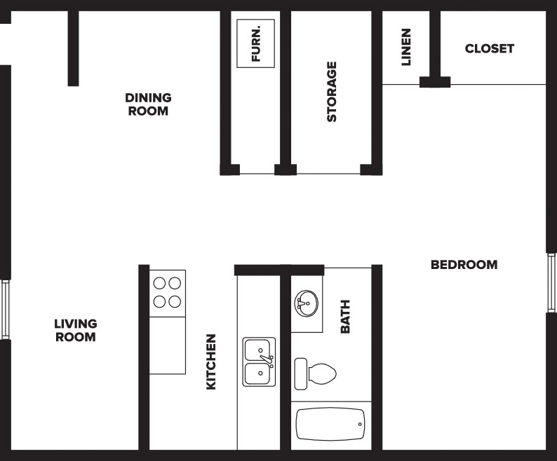 Woodbury Pines - Floorplan - One Bedroom