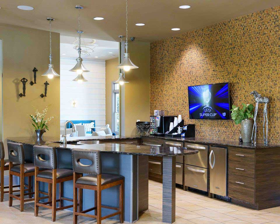 Clubhouse w/ Wi-Fi & Coffee Bar at Woodhaven at Park Bridge Apartments