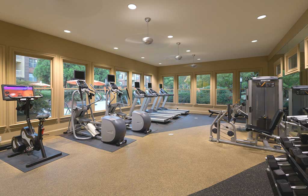 Modern Cardio-Fitness Machines at Woodhaven at Park Bridge Apartments