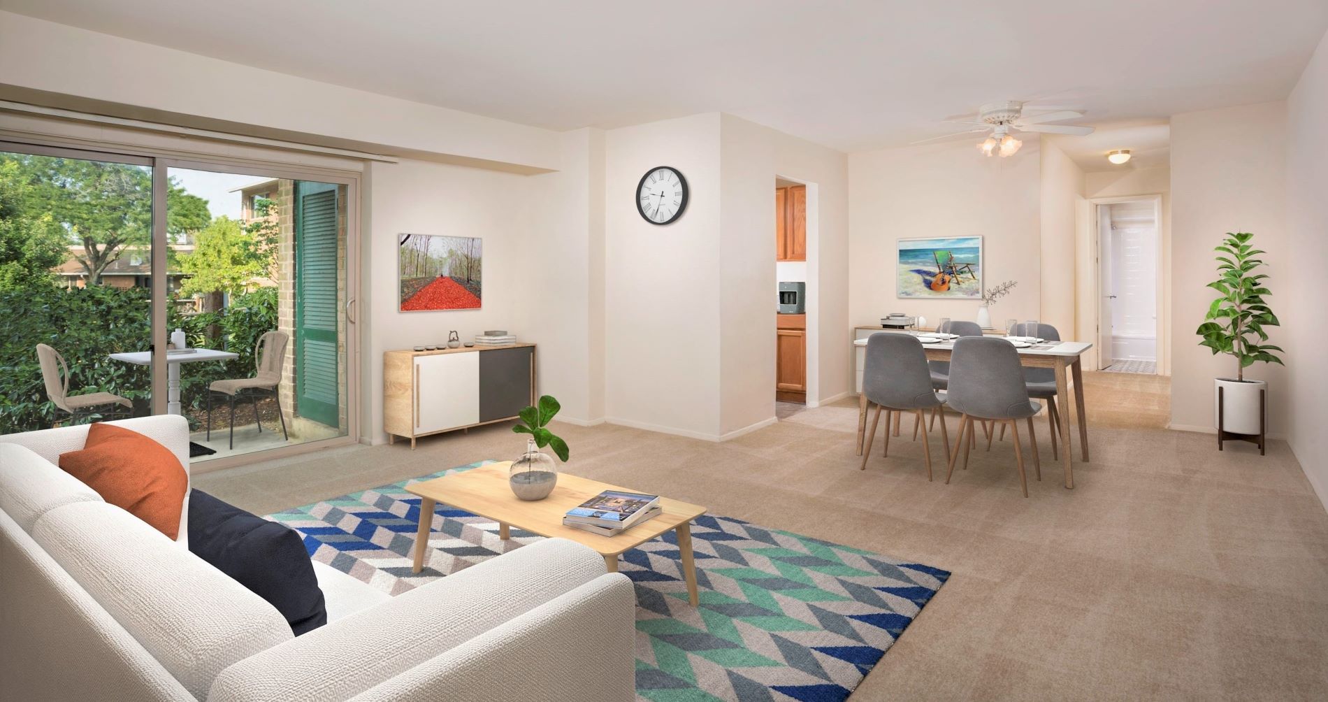 Living and Dining Area at Woodwont Park Apartments