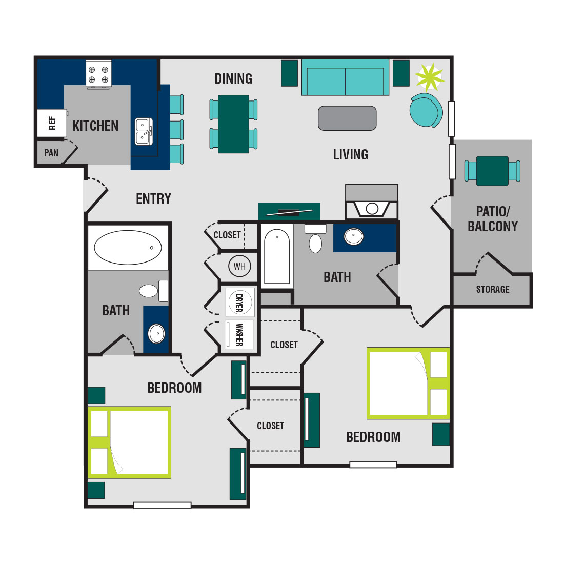 Informative Picture of 2 Bed/2 Bath - Upgraded